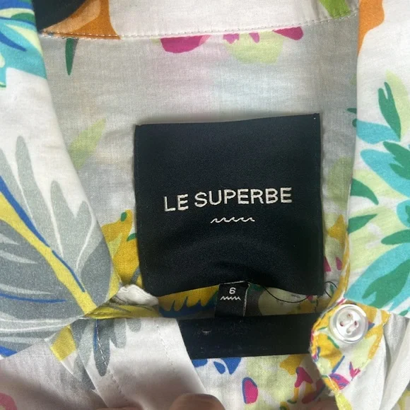 LE SUPERBE Tropi Cali Fruit Salad Ex-Boyfriend Long Sleeve Shirt Women’s, Size 6 Tops